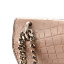 Calfskin Crocodile Embossed Medium Monogram Sunset Rose Antic