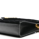 Velvet Tri-Quilt Monogram Medium College Bag Black