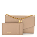 Grain De Poudre Monogram Uptown Chain Wallet Taupe