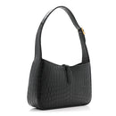 Calfskin Crocodile Embossed Le 5 A 7 Hobo Black