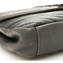 Sheepskin Matelasse Chevron Monogram Medium College Bag Asphalt