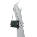 Crinkled Lambskin Matelasse Monogram Medium Niki Chain Satchel Dark Green