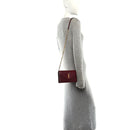 Calfskin Matelasse Chevron Monogram Envelope Chain Wallet Rouge Merlot