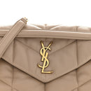 Lambskin Quilted Small Loulou Puffer Monogram Chain Satchel Dark Beige