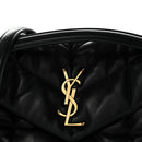 Lambskin Quilted Small Loulou Puffer Monogram Chain Satchel Black