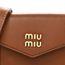 Nappa Flap Pouch Bag Charm Cognac Orange