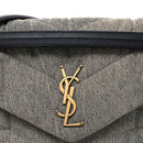 Denim Quilted Medium Loulou Puffer Monogram Chain Satchel Azur