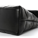 Lambskin Quilted Medium Loulou Puffer Monogram Chain Satchel Black