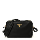 Vitello Daino Medium Double Zip Shoulder Bag Black
