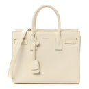 Grained Calfskin Baby Sac De Jour White