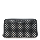 Nappa Metal Studded Zip Around Wallet Black