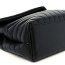 Calfskin Y Quilted Monogram Monochrome Medium Loulou Chain Satchel Black