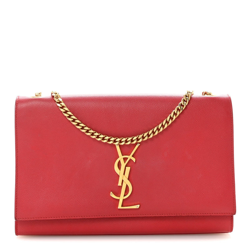 Grain De Poudre Medium Monogram Kate Satchel Red