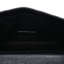 Grain De Poudre Matelasse Chevron Monogram Envelope Clutch Black