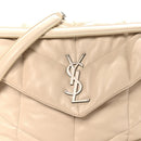 Lambskin Quilted Medium Loulou Puffer Monogram Chain Satchel Crema Soft