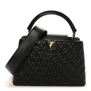 Lambskin Quilted Flower Capucines PM Black