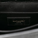 Calfskin Crocodile Embossed Medium Classic Monogram Cassandra Top Handle Black