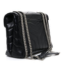 Calfskin Y Quilted Monogram Small Loulou Chain Satchel Black