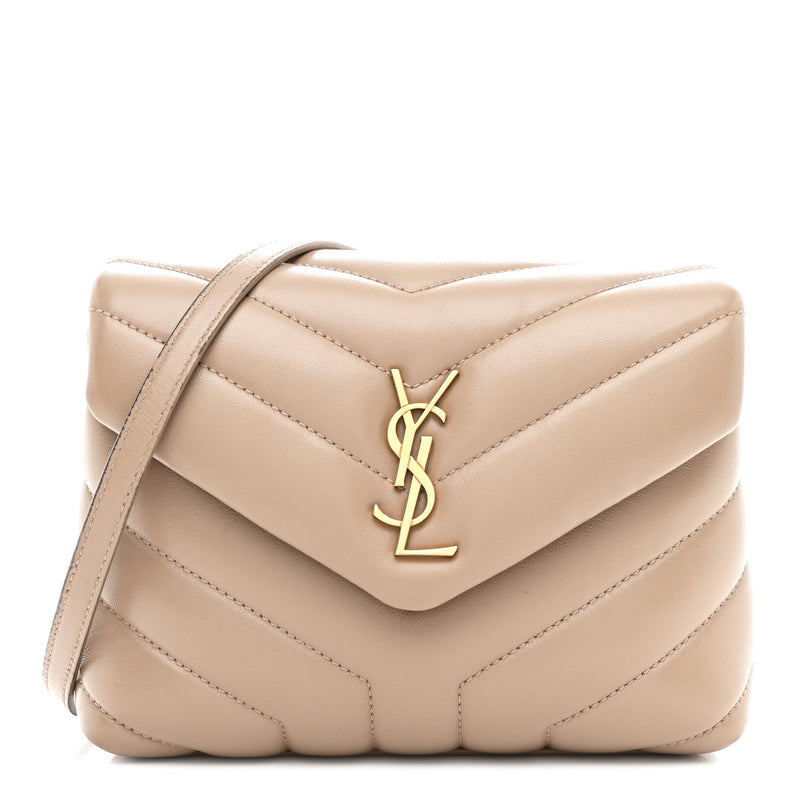 Calfskin Y Quilted Monogram Toy Loulou Crossbody Bag Dark Beige