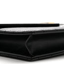 Grain De Poudre Matelasse Chevron Monogram Envelope Chain Wallet Black