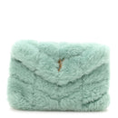 Shearling Quilted Monogram Loulou Puffer Pouch Clutch Iced Mint