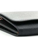 Saffiano Bi-Color Wallet On Chain Black Fuoco
