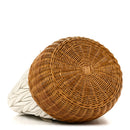 Nappa Matelasse Wicker Basket Bag White Miele