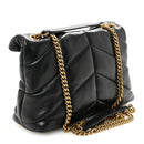 Lambskin Quilted Toy Loulou Puffer Monogram Chain Satchel Black