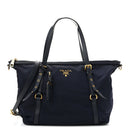 Saffiano Tessuto Nylon Shopping Tote Royal Blue