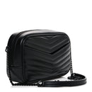 Calfskin Matelasse Monochrome Monogram Mini Lou Camera Bag Black
