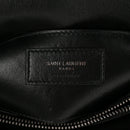 Sheepskin Matelasse Chevron Monogram Medium College Bag Black