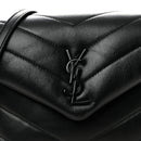 Calfskin Y Quilted Monogram Monochrome Toy Loulou Crossbody Bag Black