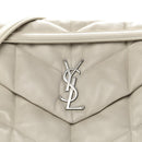 Lambskin Quilted Medium Loulou Puffer Monogram Chain Satchel Crema Soft