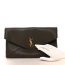 Grained Lambskin Large Cassandre Envelope Pouch Light Musk