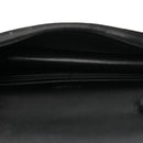 Grain De Poudre Matelasse Chevron Monogram Monochrome Envelope Chain Wallet Black