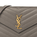 Grain De Poudre Matelasse Chevron Monogram Envelope Chain Wallet Fog