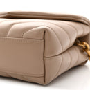 Calfskin Y Quilted Monogram Toy Loulou Crossbody Bag Dark Beige