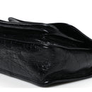 Crinkled Calfskin Matelasse Monogram Baby Niki Chain Satchel Black