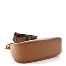 Vitello Daino Soft Zippered Hobo Shoulder Bag Caramel