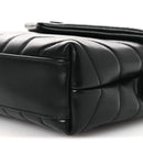 Calfskin Y Quilted Monogram Monochrome Toy Loulou Crossbody Bag Black