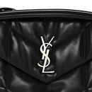 Lambskin Quilted Medium Loulou Puffer Monogram Chain Satchel Black