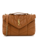 Lambskin Quilted Toy Loulou Puffer Monogram Chain Satchel Miel Dark