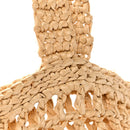 Yarn Raffia Effect Crochet Logo Embroidered Tote Bag Naturale