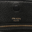 Vitello Daino Pocket Shopping Tote Black