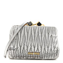 Metallic Matelasse Lux Mini Crossbody Tote Cromo