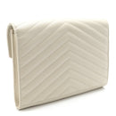 Grain De Poudre Matelasse Chevron Monogram Envelope Clutch Blanc Vintage