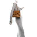 Calfskin Y Quilted Monogram Medium Loulou Chain Satchel Dark Natural