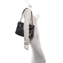 Lambskin Quilted Medium Loulou Puffer Monogram Chain Satchel Black