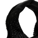 Satin Crystal Soft Padded Small Double Handled Shoulder Bag Black