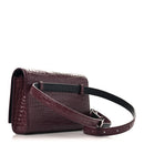Calfskin Crocodile Embossed Monogram Kate Belt Bag Burgundy